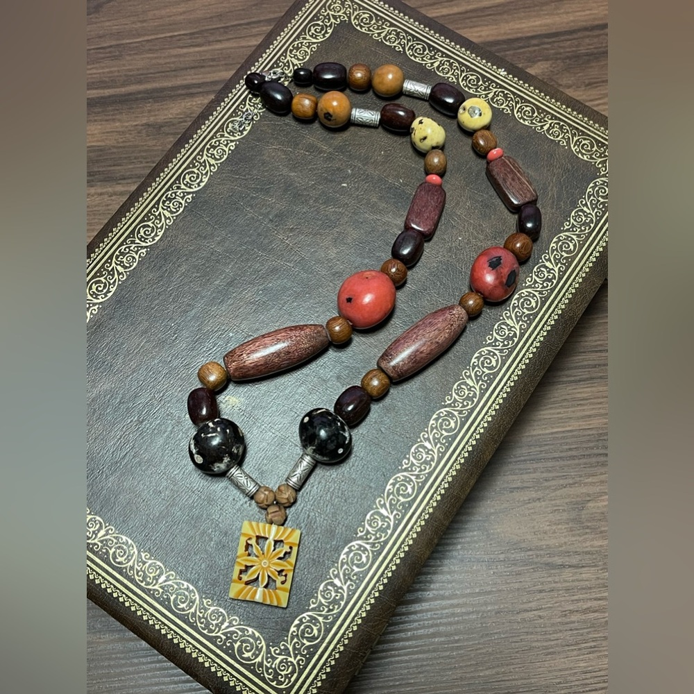 Handcrafted Kukui Nut Wooden Bead Necklace